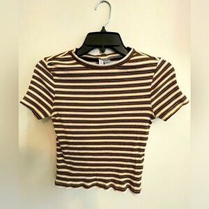 Divided brand. Black, white and brown crop top size medium.